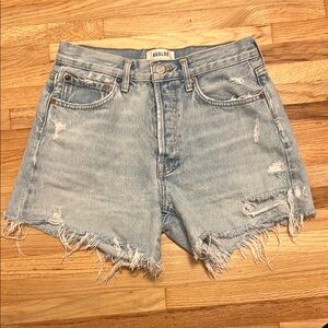 Agolde Distressed Light Blue Jean Shorts size 26